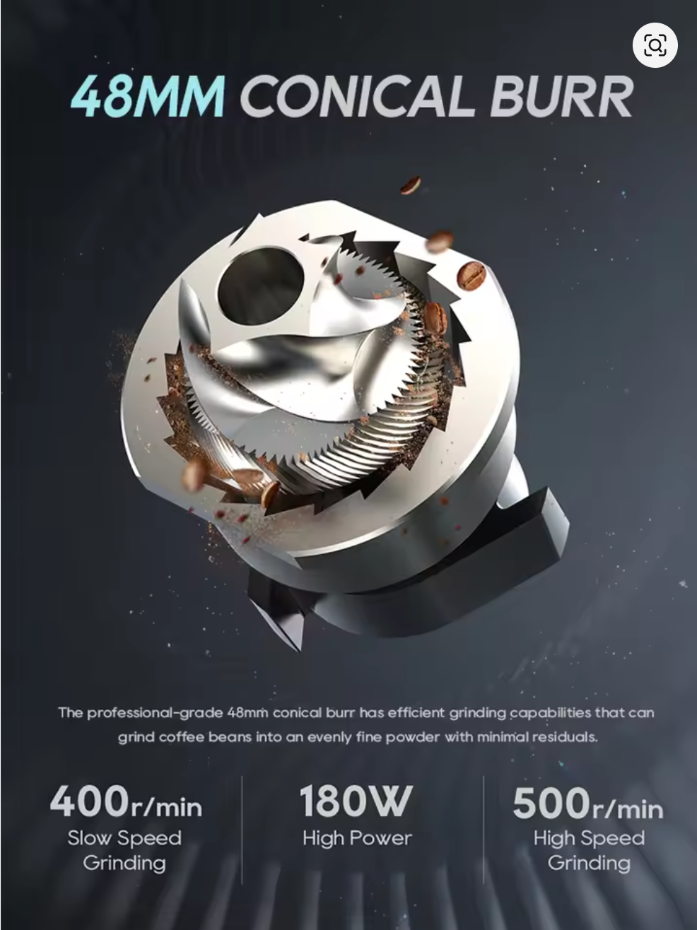 HiBREW G5 48mm Conical Burr Electric Coffee Grinder