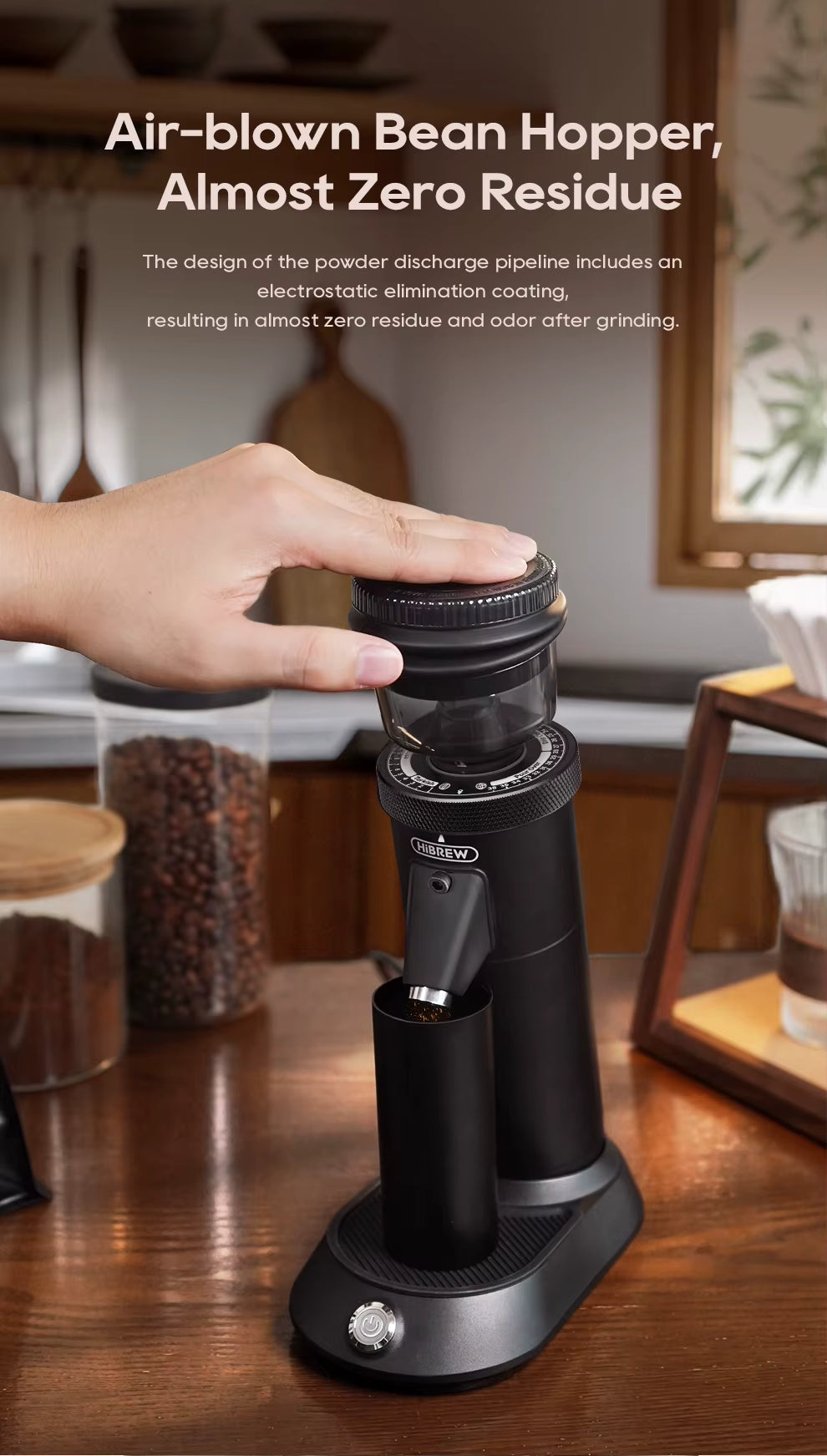HiBREW G5 48mm Conical Burr Electric Coffee Grinder